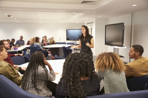 Young teaching professionals in workshop 